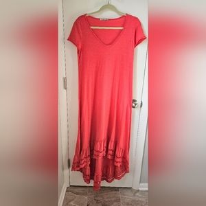 Knit and lace hi-low maxi dress NWOT
